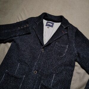 32 BAR BLUES Mens Blazer Sport Coat Casual Jacket Size Large Knit Cotton Suit